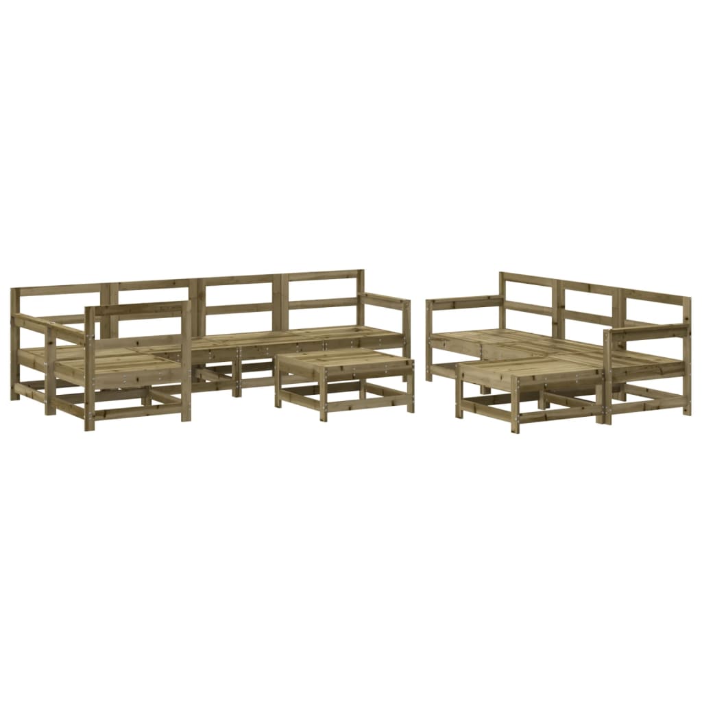 vidaXL Set Salotto da Giardino 10 pz in Legno Impregnato di Pino