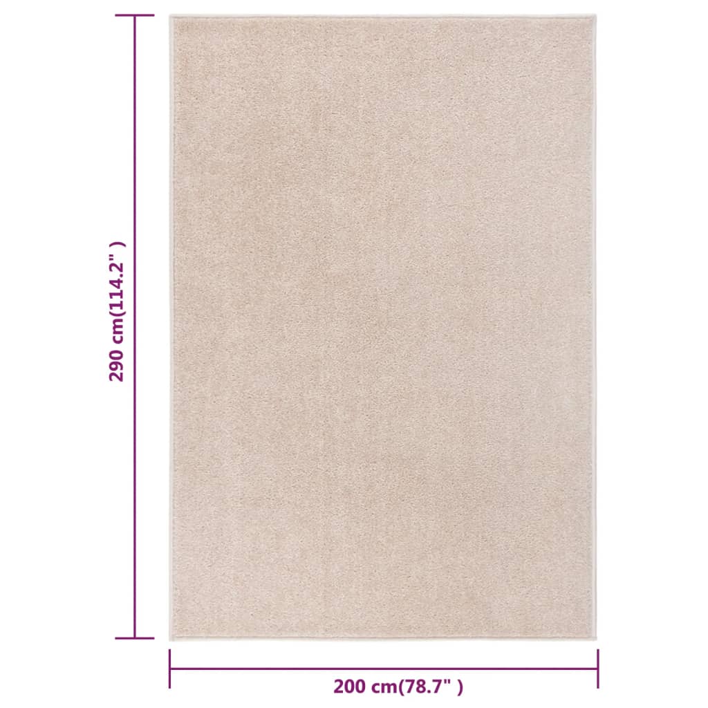 vidaXL Tappeto a Pelo Corto 200x290 cm Beige Scuro