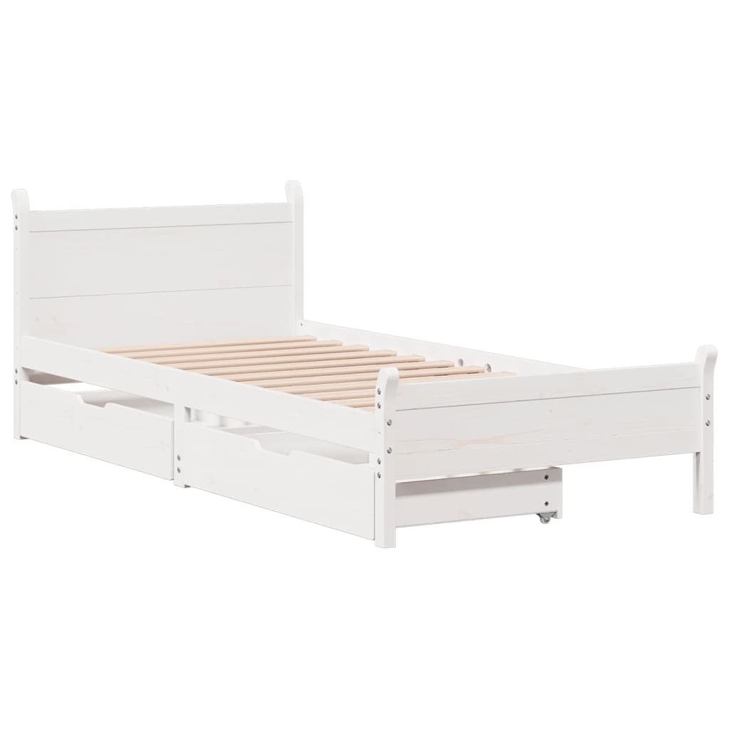 vidaXL Letto senza Materasso Bianco 90x200 cm Legno Massello di Pino