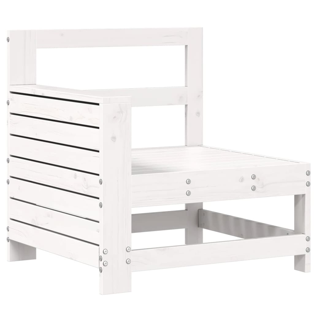 vidaXL Set Divani da Giardino 7 pz Bianco in Legno Massello di Pino