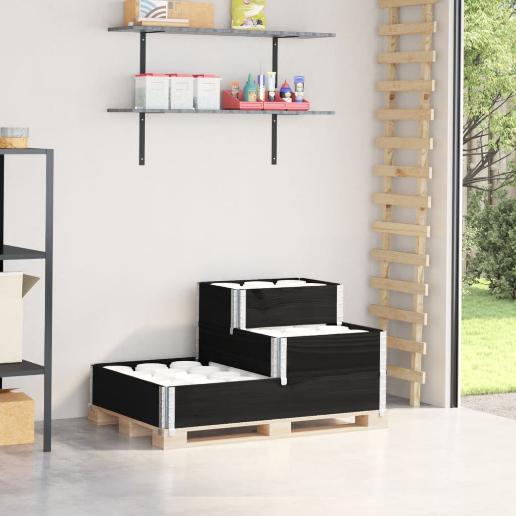 vidaXL Fioriera Rialzata a 3 Livelli Nera 120x80 cm Legno di Pino