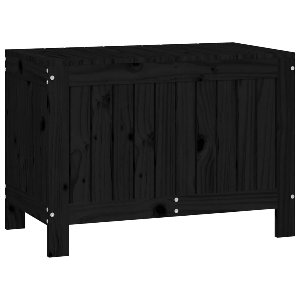 vidaXL Contenitore da Giardino Nero 76x42,5x54 cm Legno Massello Pino