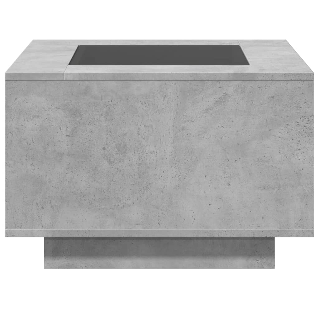 vidaXL Tavolino Salotto con LED Grigio Cemento 60x60x40 cm Multistrato