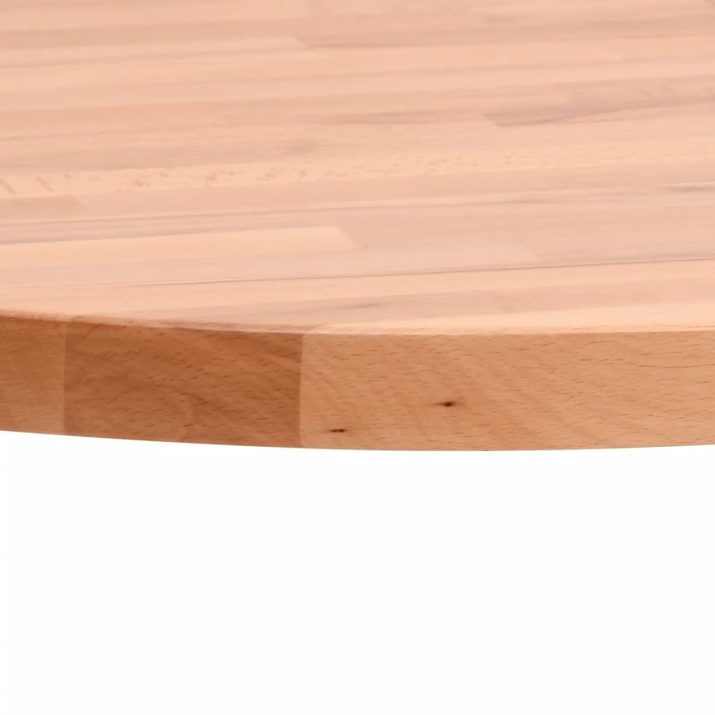 vidaXL Piano per Tavolo Ø80x4 cm Rotondo in Legno Massello di Faggio