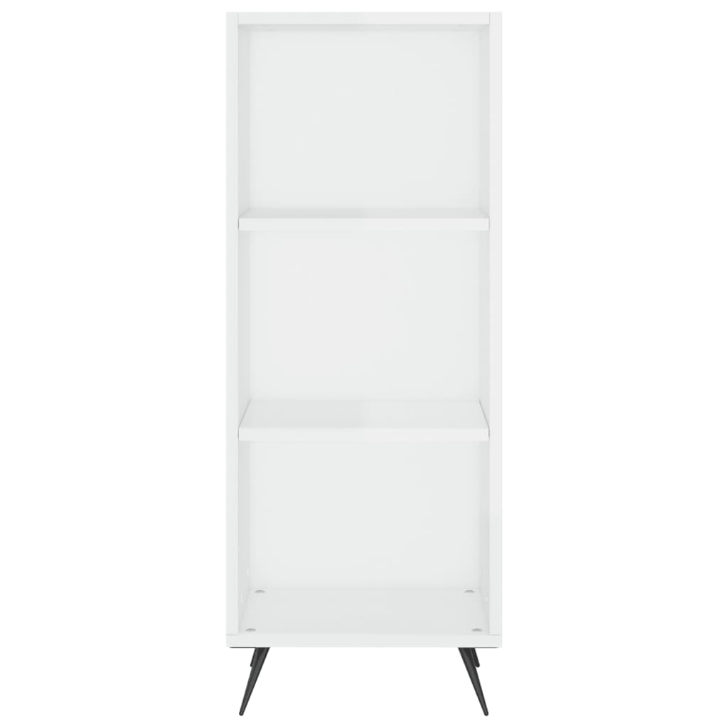 vidaXL Credenza 34,5x34x180 cm in Legno Multistrato Bianco Lucido