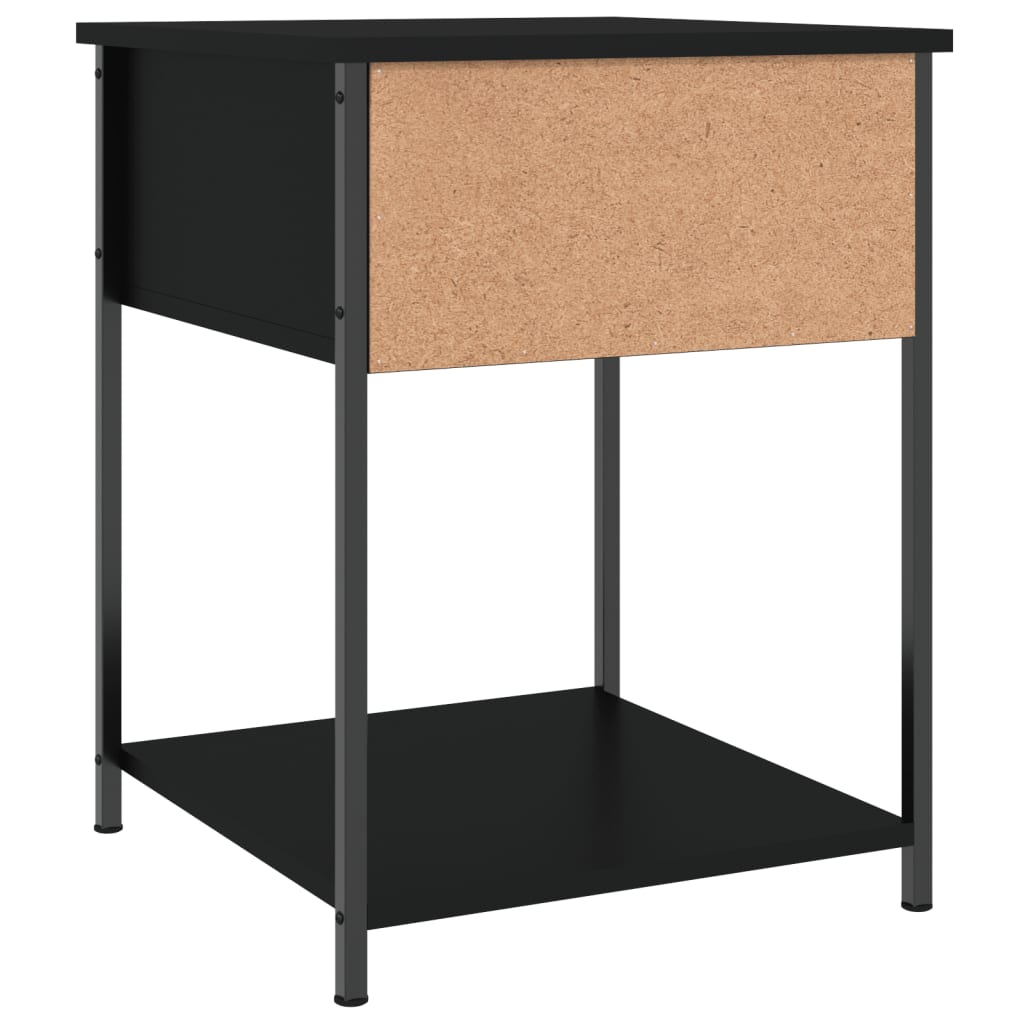 vidaXL Comodino Nero 44x45x58 cm in Legno Multistrato