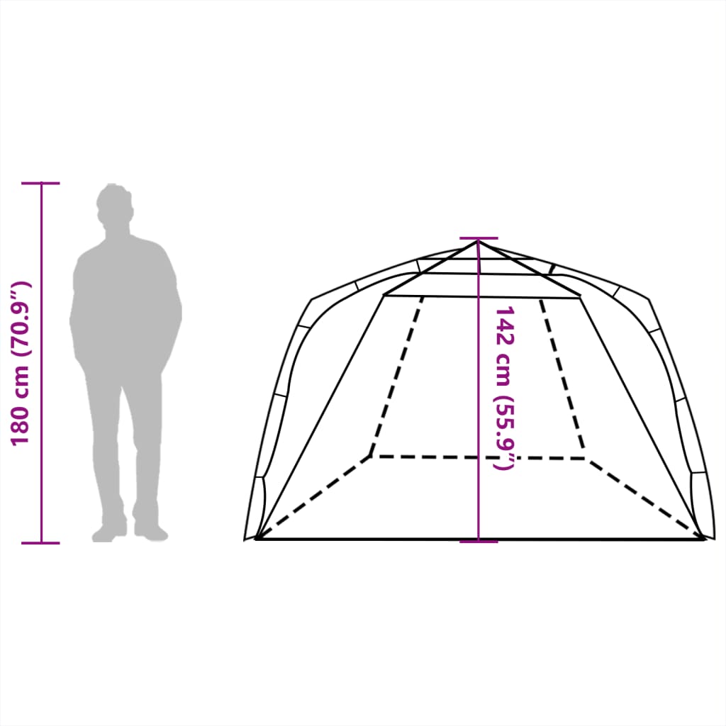 vidaXL Tenda da Spiaggia 3 Persone Verde Rilascio Rapido Impermeabile