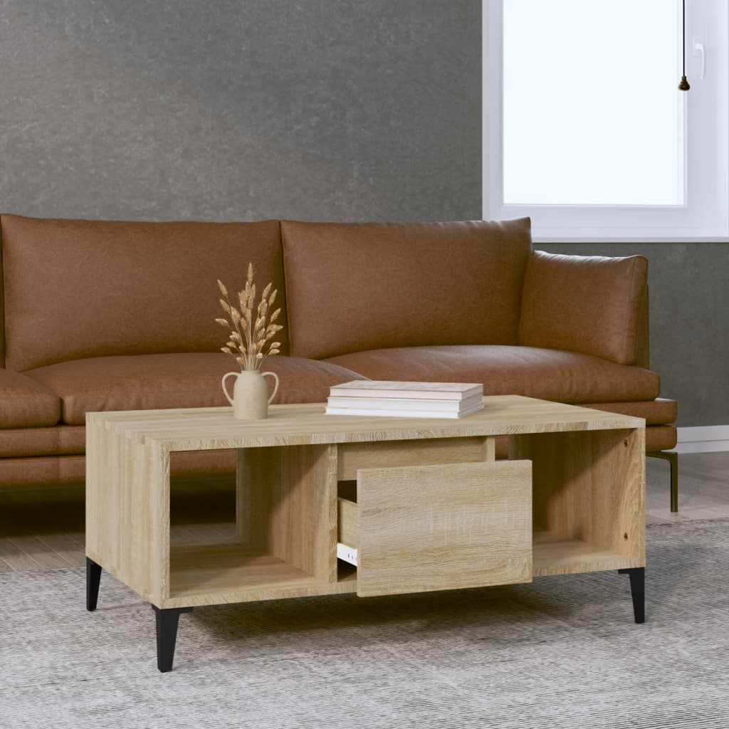 vidaXL Tavolino Salotto Rovere Sonoma 90x50x36,5 cm Legno Multistrato