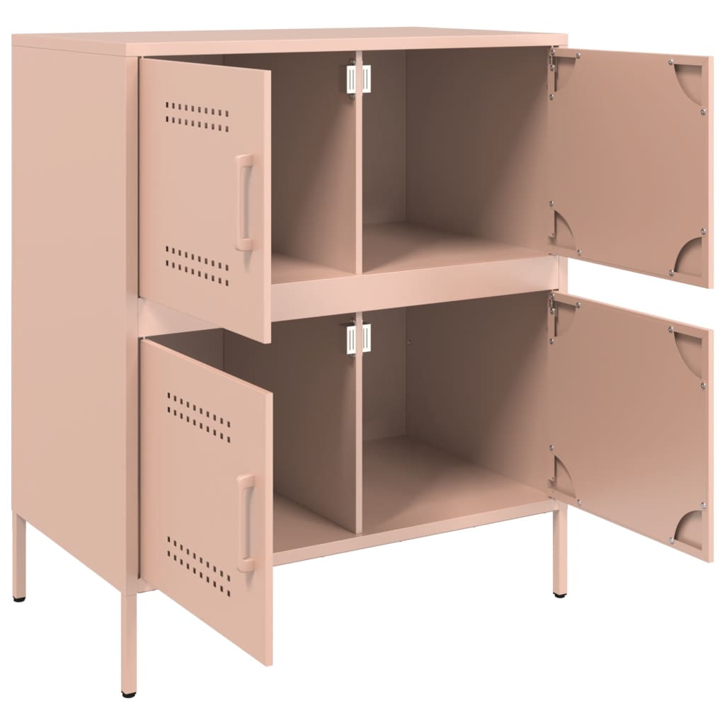 vidaXL Credenza Rosa 68x39x79 cm in Acciaio