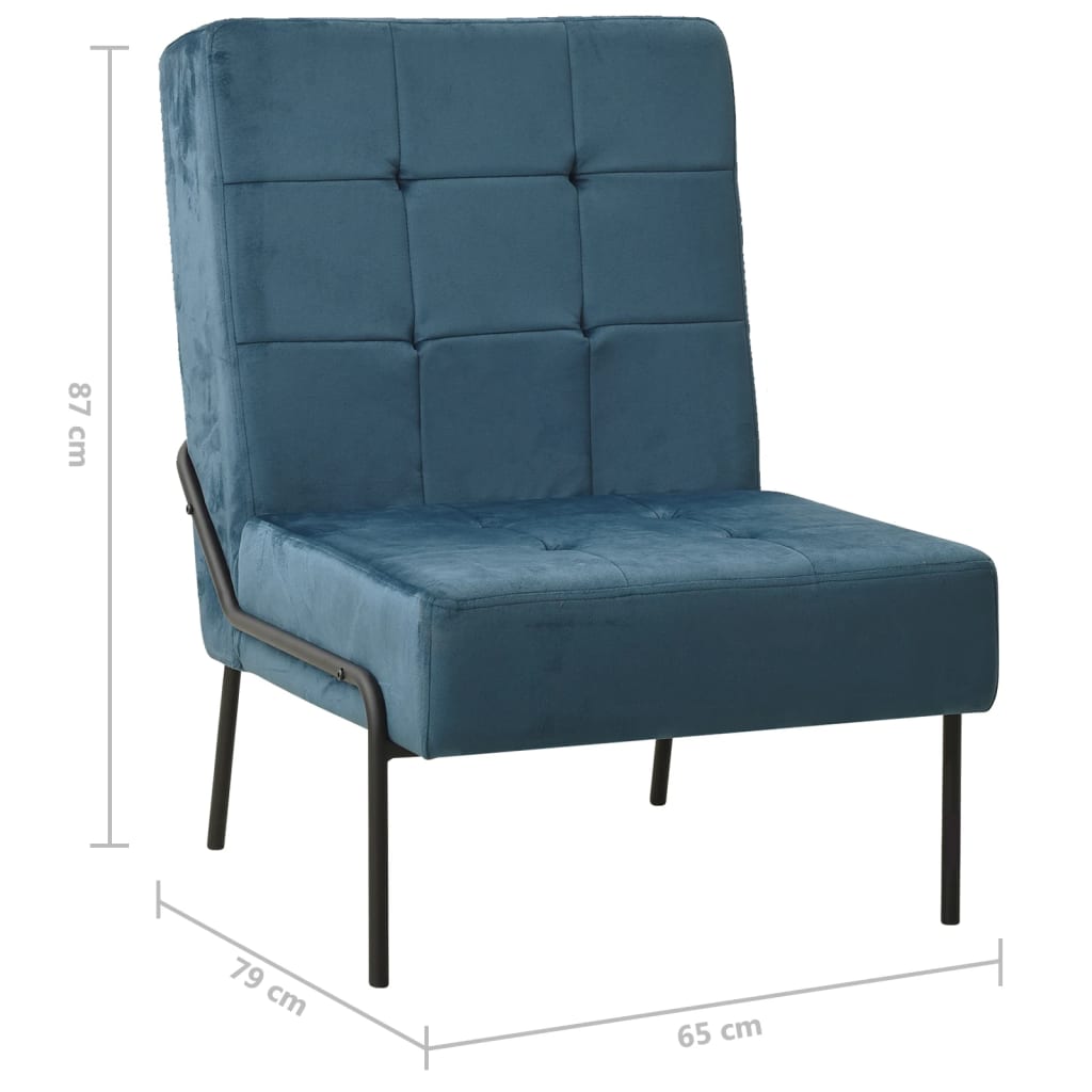 vidaXL Sedia Relax 65x79x87 cm Blu in Velluto