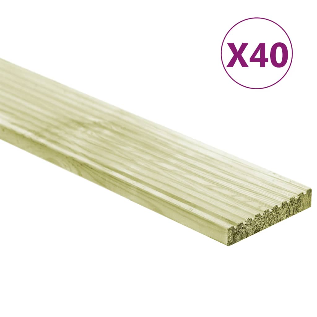 vidaXL Tavole Pavimento 40 pz 5,8 m² 1m Legno Massello Pino Impregnato