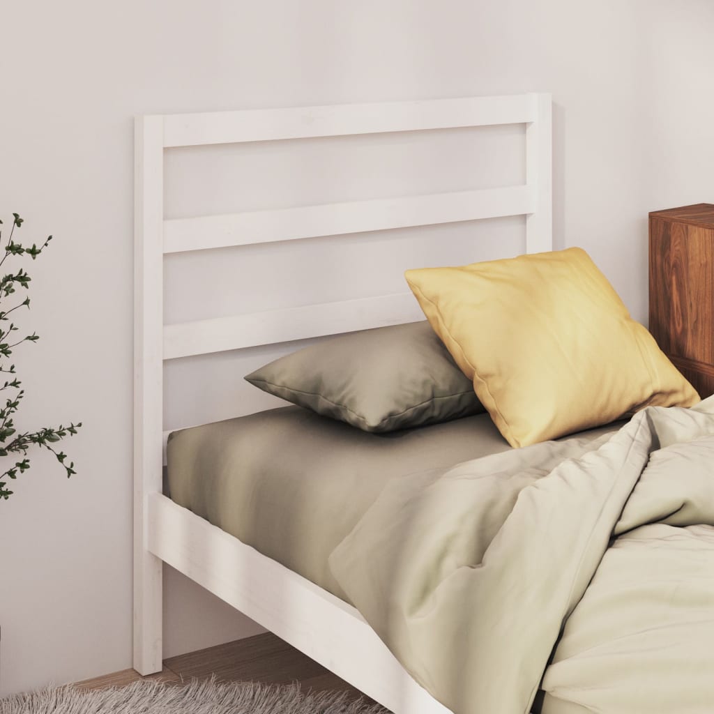 vidaXL Testiera per Letto Bianca 95x4x100 cm in Legno Massello di Pino