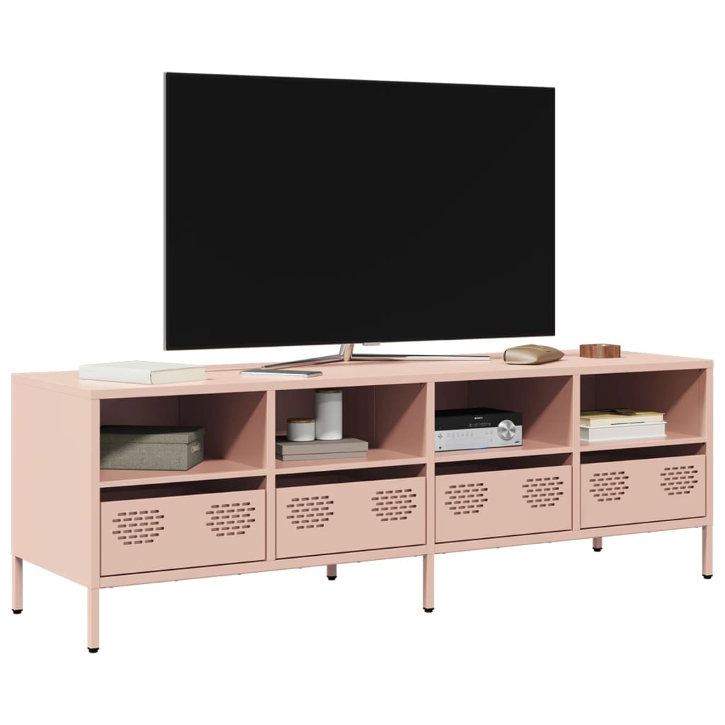 vidaXL Mobile TV Rosa 135x39x43,5 cm in Acciaio Laminato a Freddo