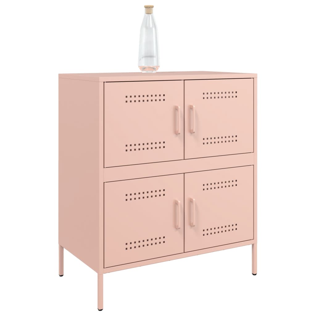 vidaXL Credenza Rosa 68x39x79 cm in Acciaio