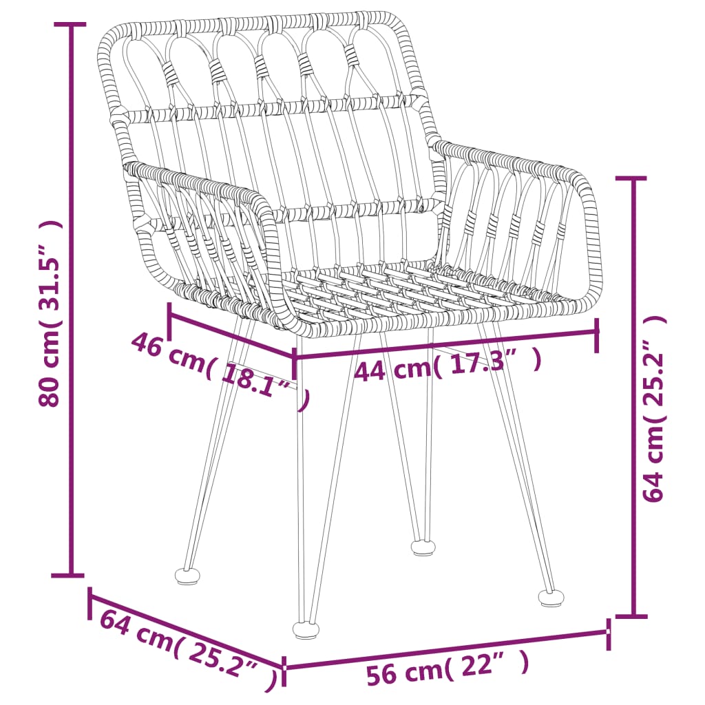 vidaXL Set da Pranzo da Giardino 7 pz Nero in Polyrattan