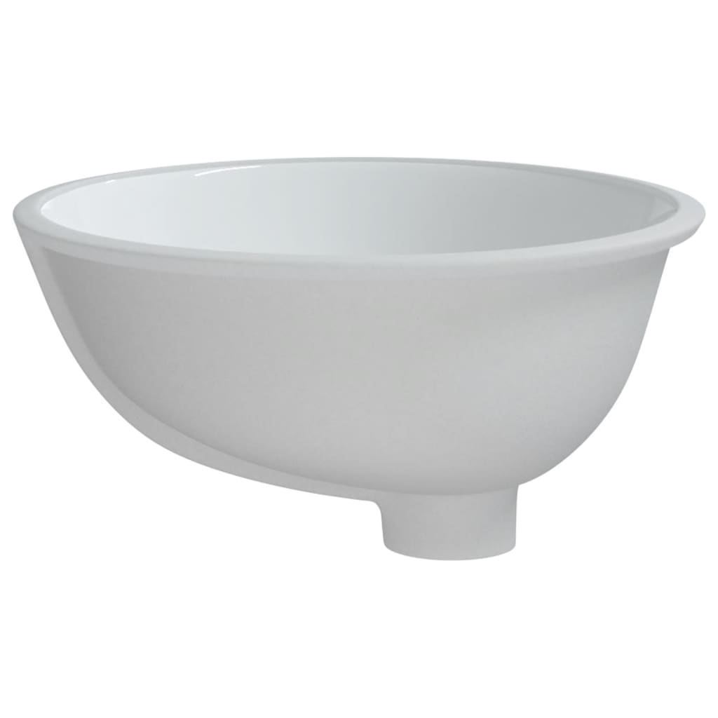 vidaXL Lavandino da Bagno Bianco 37x31x17,5 cm Ovale in Ceramica