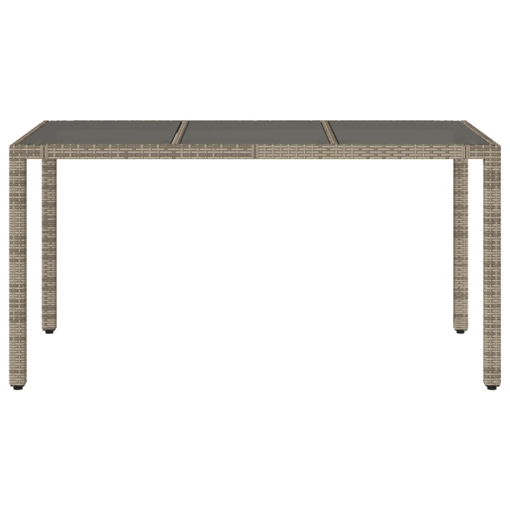 vidaXL Tavolo da Giardino Piano in Vetro Grigio 150x90x75cm Polyrattan