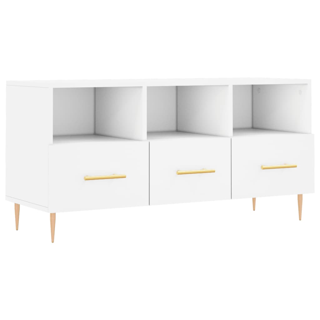 vidaXL Mobile Porta TV Bianco 102x36x50 cm in Legno Multistrato