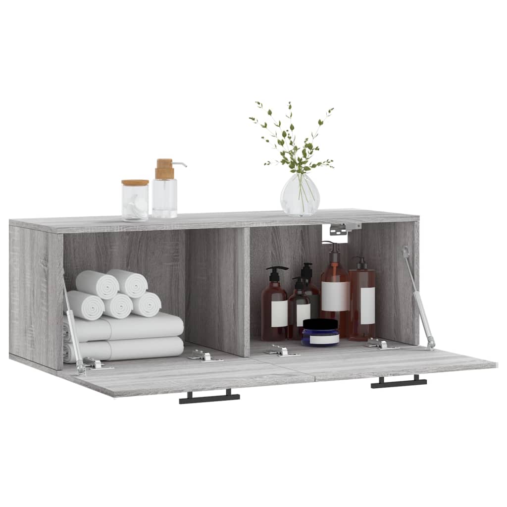 vidaXL Mobile a Parete Grigio Sonoma 100x36,5x35 cm Legno Multistrato