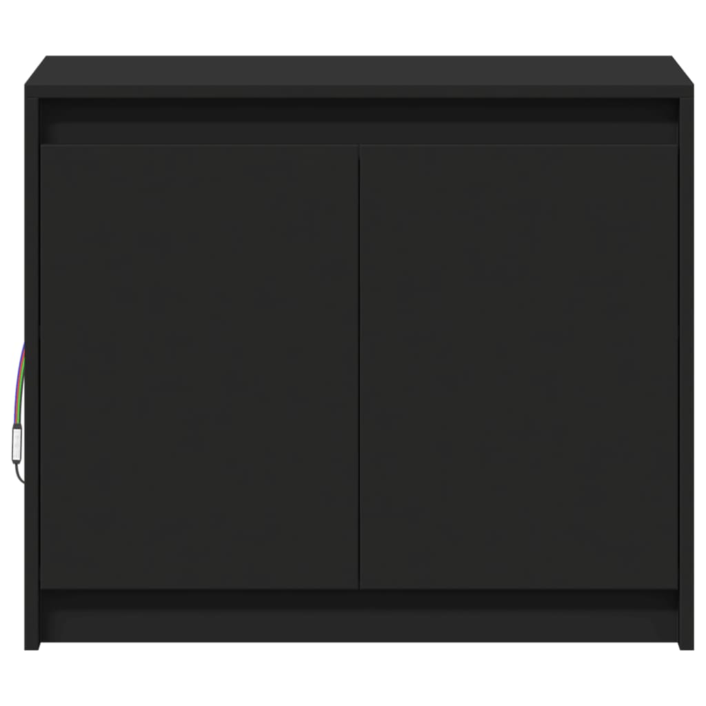 vidaXL Credenza con LED Nera 72x34x61 cm in Legno Multistrato