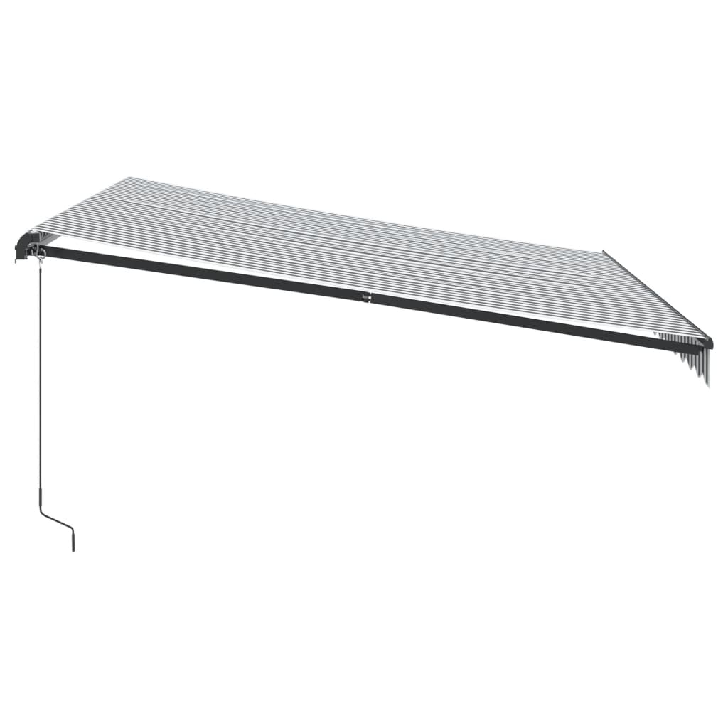 vidaXL Tenda Retrattile Manuale con LED Antracite e Bianco 400x300 cm