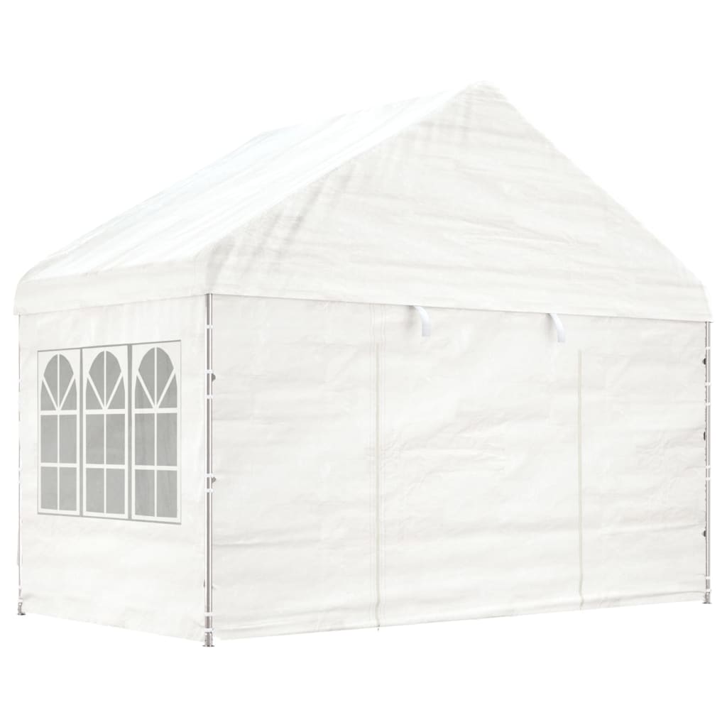 vidaXL Gazebo con Tetto Bianco 11,15x4,08x3,22 m in Polietilene