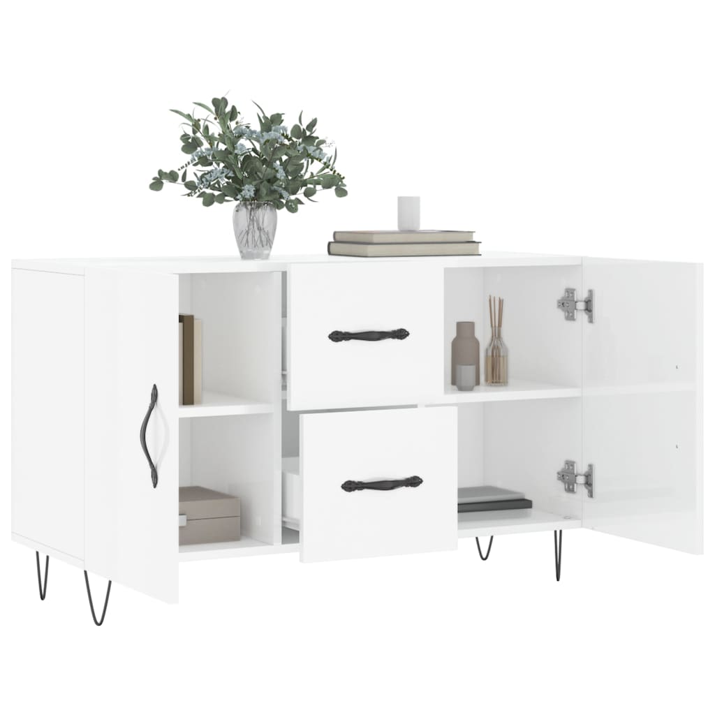 vidaXL Credenza Bianco Lucido 100x36x60 cm in Legno Multistrato