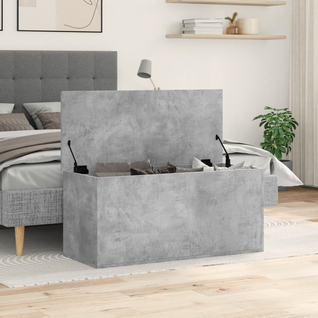 vidaXL Contenitore Grigio Cemento 100x42x46 cm in Legno Multistrato