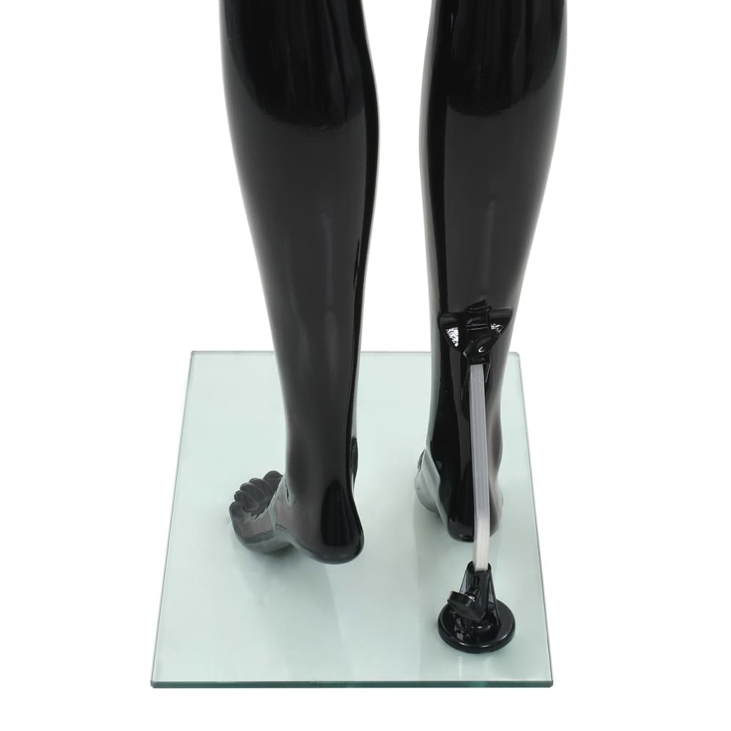 vidaXL Manichino Uomo Figura Intera Base in Vetro 185 cm Nero