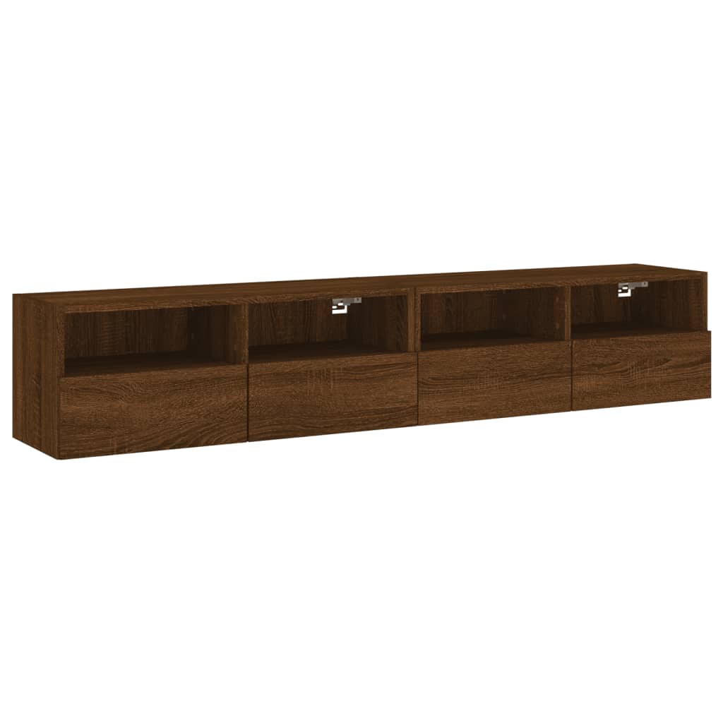 vidaXL Mobili TV Muro 2 pz Rovere Marrone 80x30x30cm Legno Multistrato