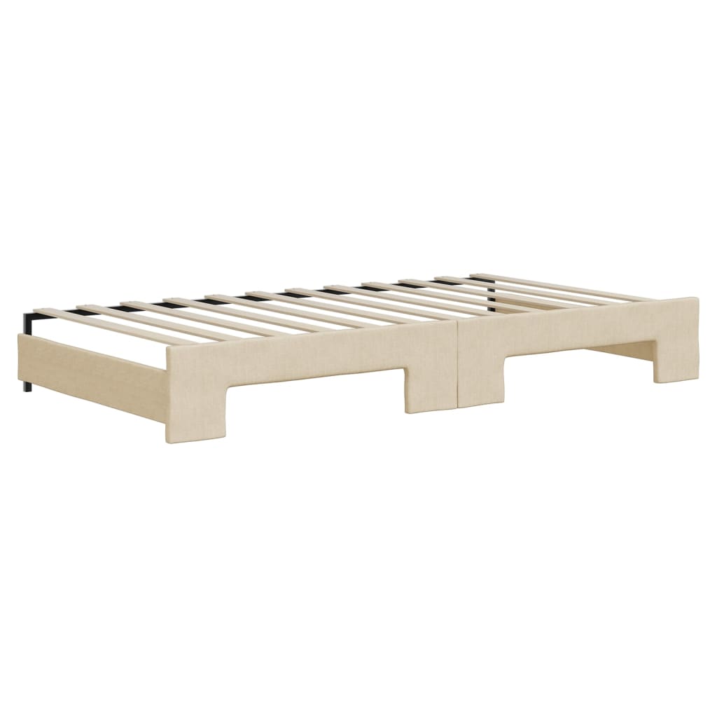 vidaXL Divano Letto con Letto Estraibile Crema 100x200 cm in Tessuto