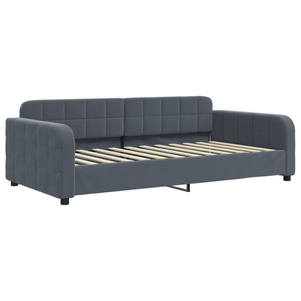 vidaXL Divano Letto Estraibile Cassetti Grigio Scuro 90x200cm Velluto