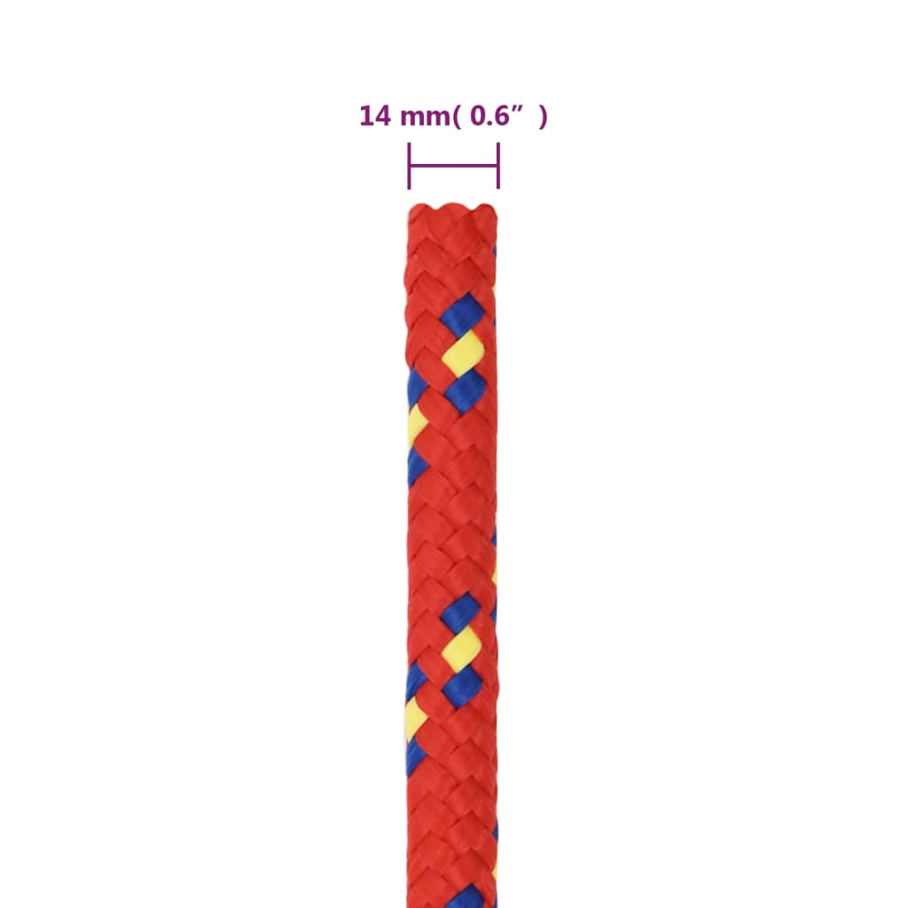 vidaXL Corda per barca Rossa 14 mm 100 m in Polipropilene