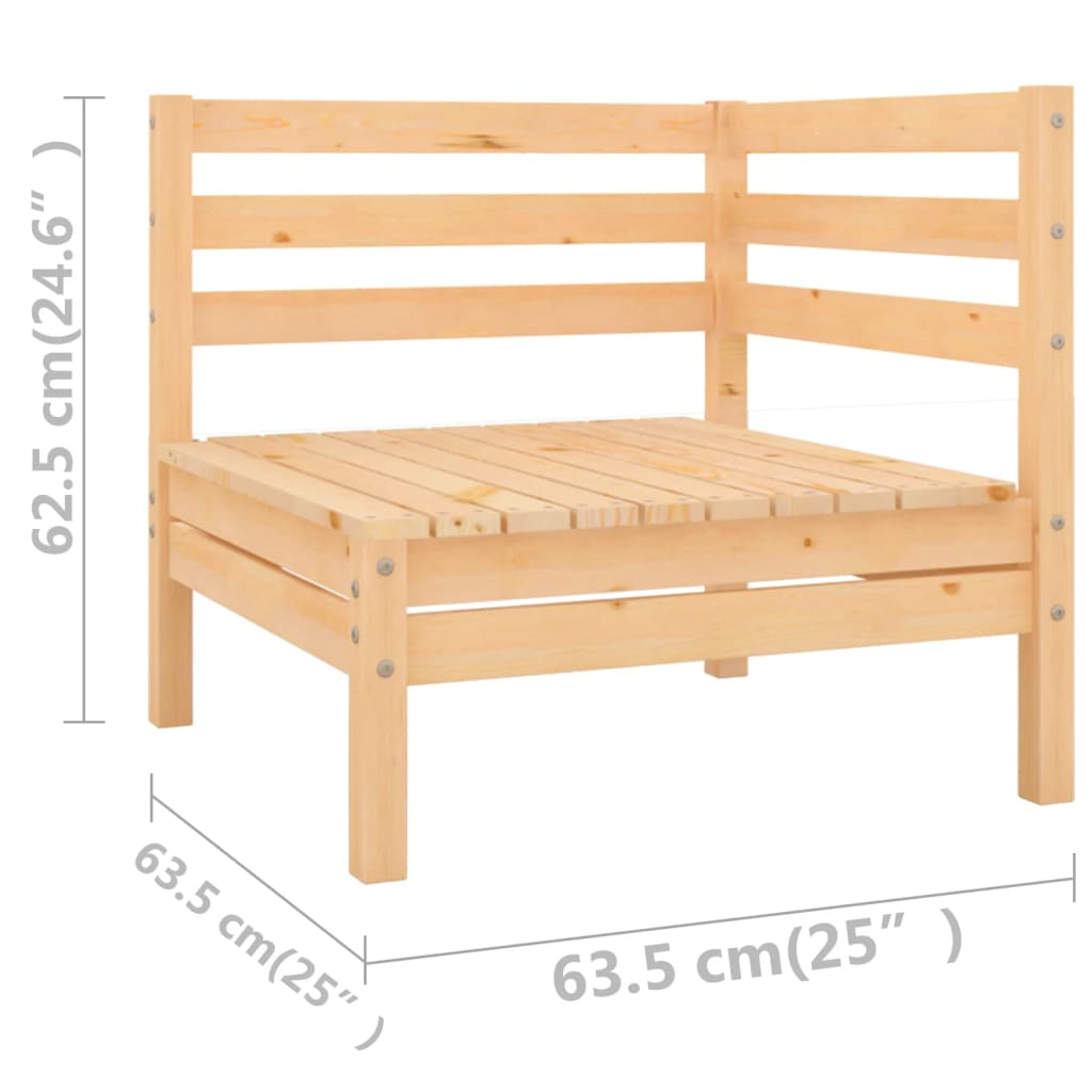 vidaXL Set Divani da Giardino 3 pz in Legno Massello di Pino