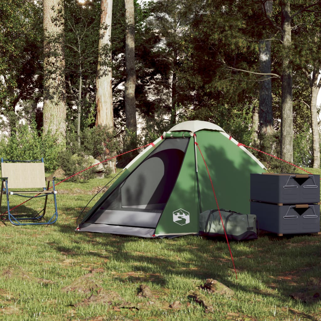 vidaXL Tenda da Campeggio a Cupola per 2 Persone Verde Impermeabile