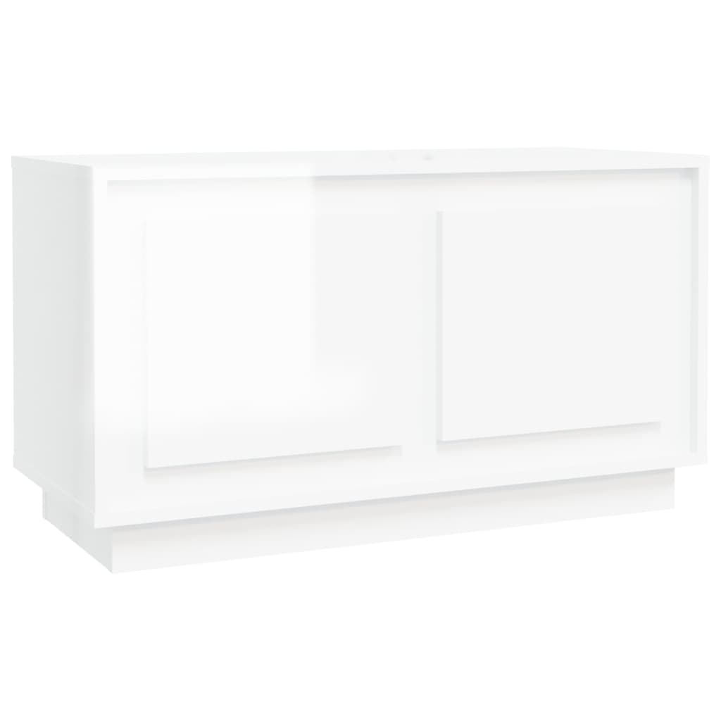 vidaXL Mobile Porta TV Bianco Lucido 80x35x45 cm in Legno Multistrato