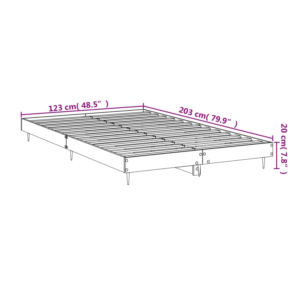 vidaXL Giroletto Bianco Lucido 120x200 cm in Legno Multistrato