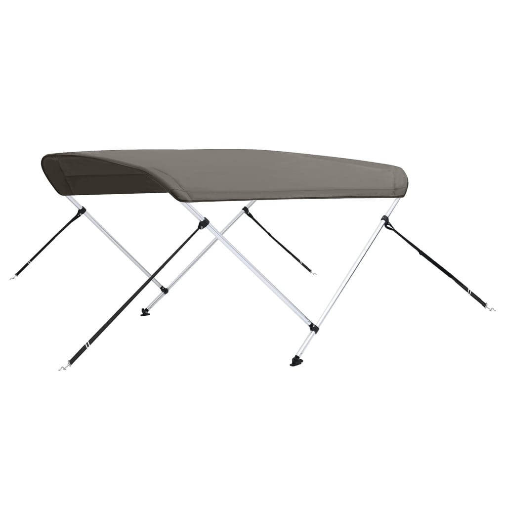 vidaXL Bimini di Prua con Tendalino 2 Archi Grigio 180x130x110 cm