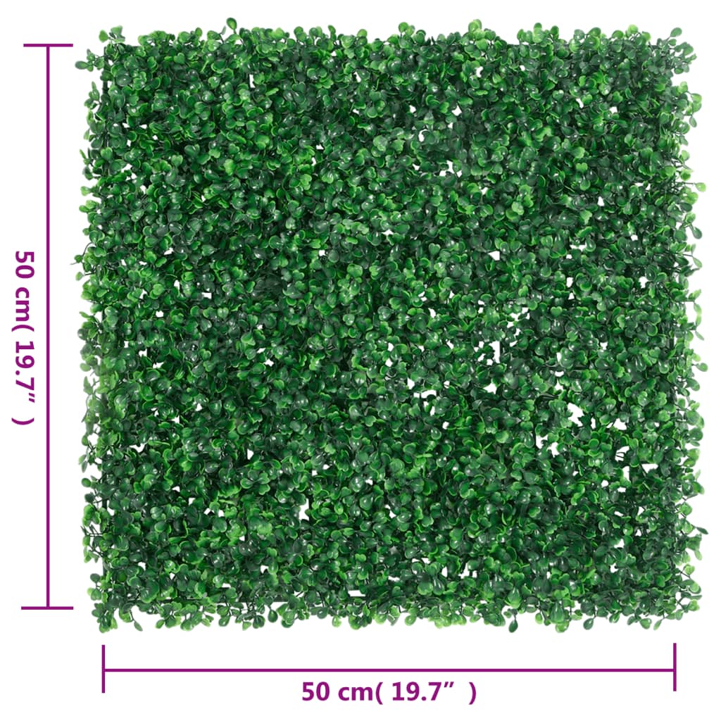 vidaXL Recinzione Foglie Arbusti Artificiali 24 pz Verde 50x50 cm