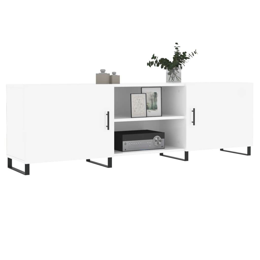 vidaXL Mobile Porta TV Bianco Lucido 150x30x50 cm in Legno Multistrato