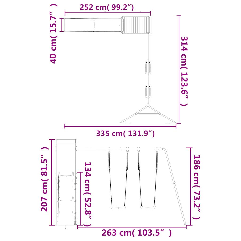 vidaXL Set da Gioco da Esterno in Legno Massello di Douglas