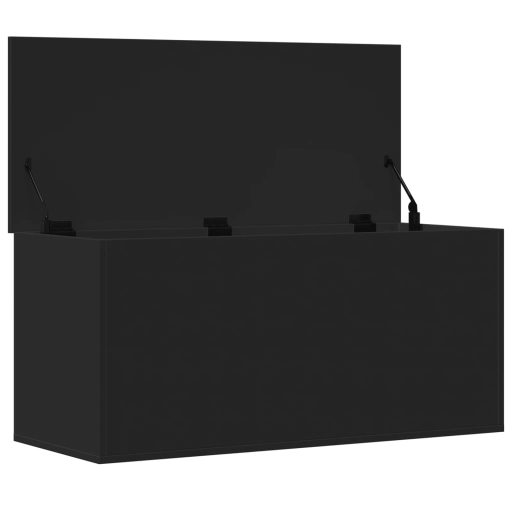 vidaXL Contenitore Portaoggetti Nero 100x42x46 cm Legno Multistrato