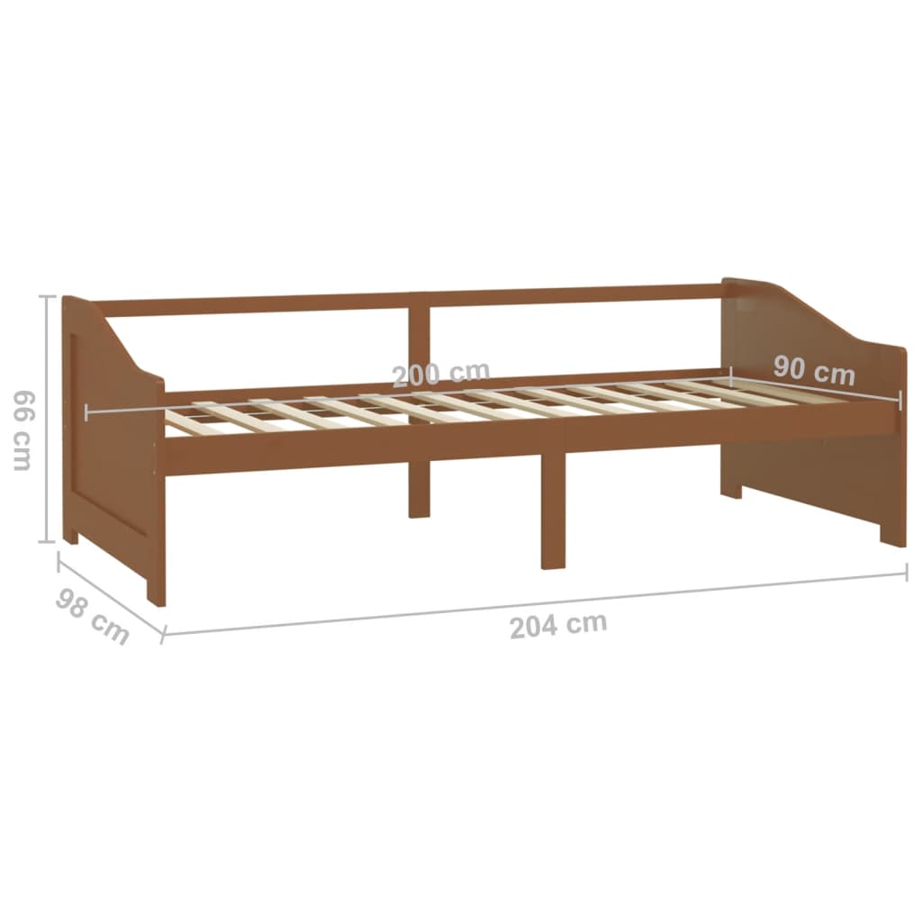 vidaXL Divano Letto 3 Posti senza Materasso Ambrato in Pino 90x200 cm