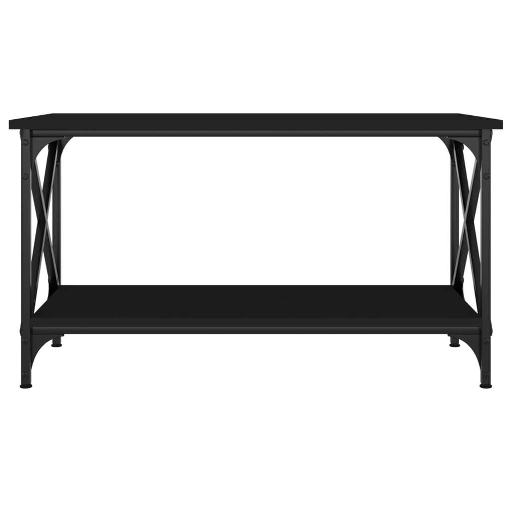 vidaXL Tavolino da Salotto Nero 80x45x45 cm Legno Multistrato e Ferro