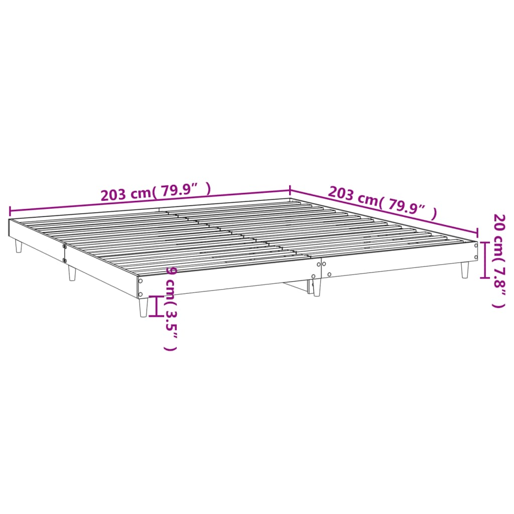 vidaXL Giroletto Bianco 200x200 cm in Legno Multistrato