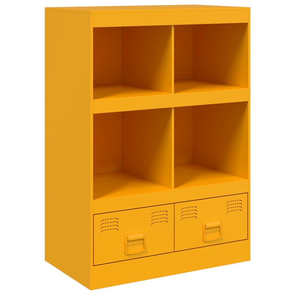 vidaXL Credenza Giallo Senape 67x39x95 cm in Acciaio