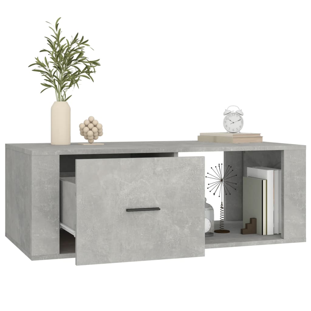 vidaXL Tavolino Salotto Grigio Cemento 100x50,5x35cm Legno Multistrato