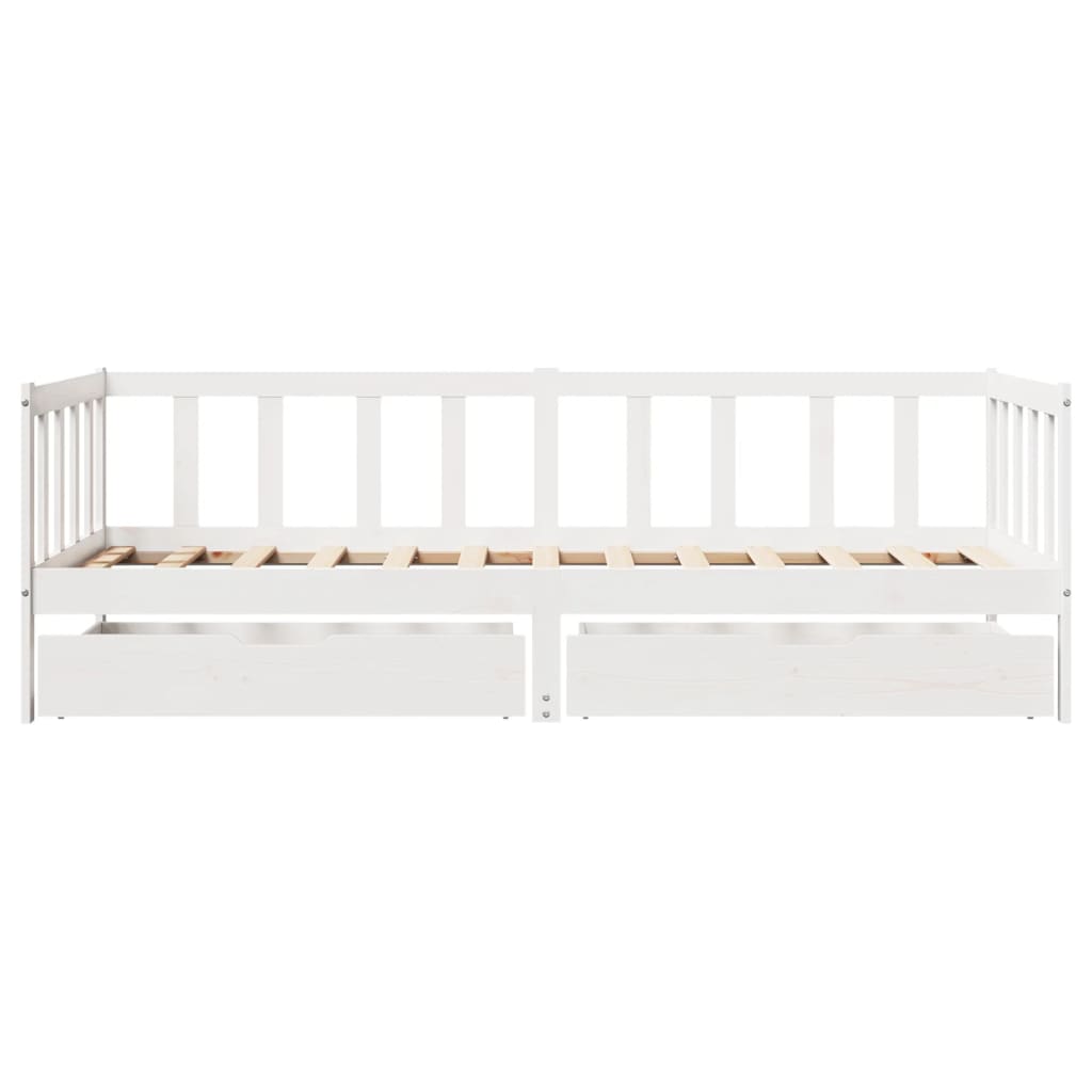 vidaXL Dormeuse con Cassetti Bianco 90x190 cm Legno Massello di Pino