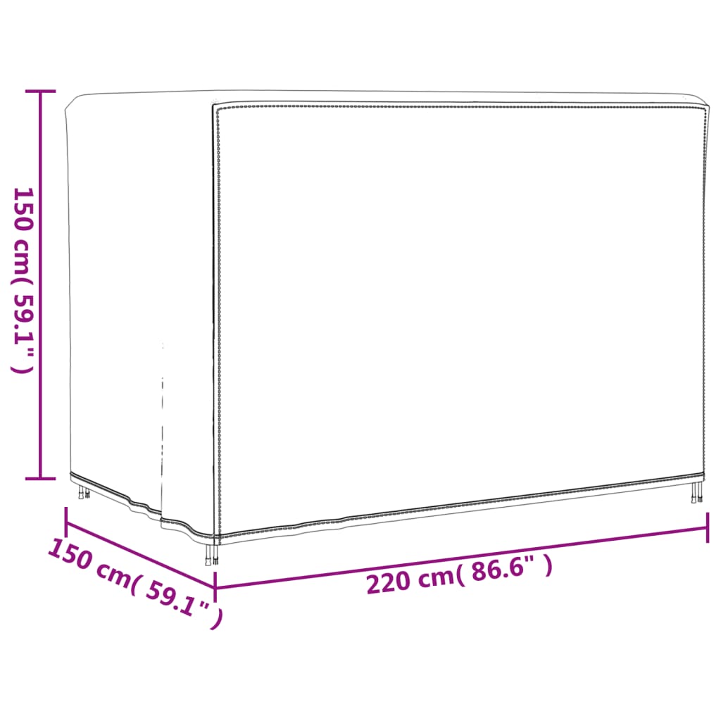 vidaXL Copertura Altalena da Giardino Nera 220x150x150cm 420D Oxford