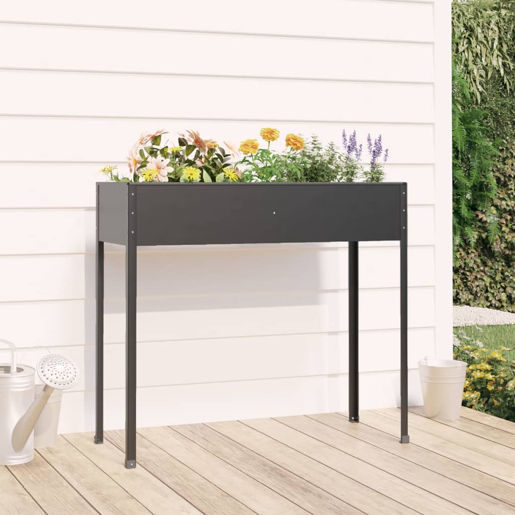 vidaXL Fioriera da Giardino Antracite 100,5x40,5x90 cm Acciaio Zincato